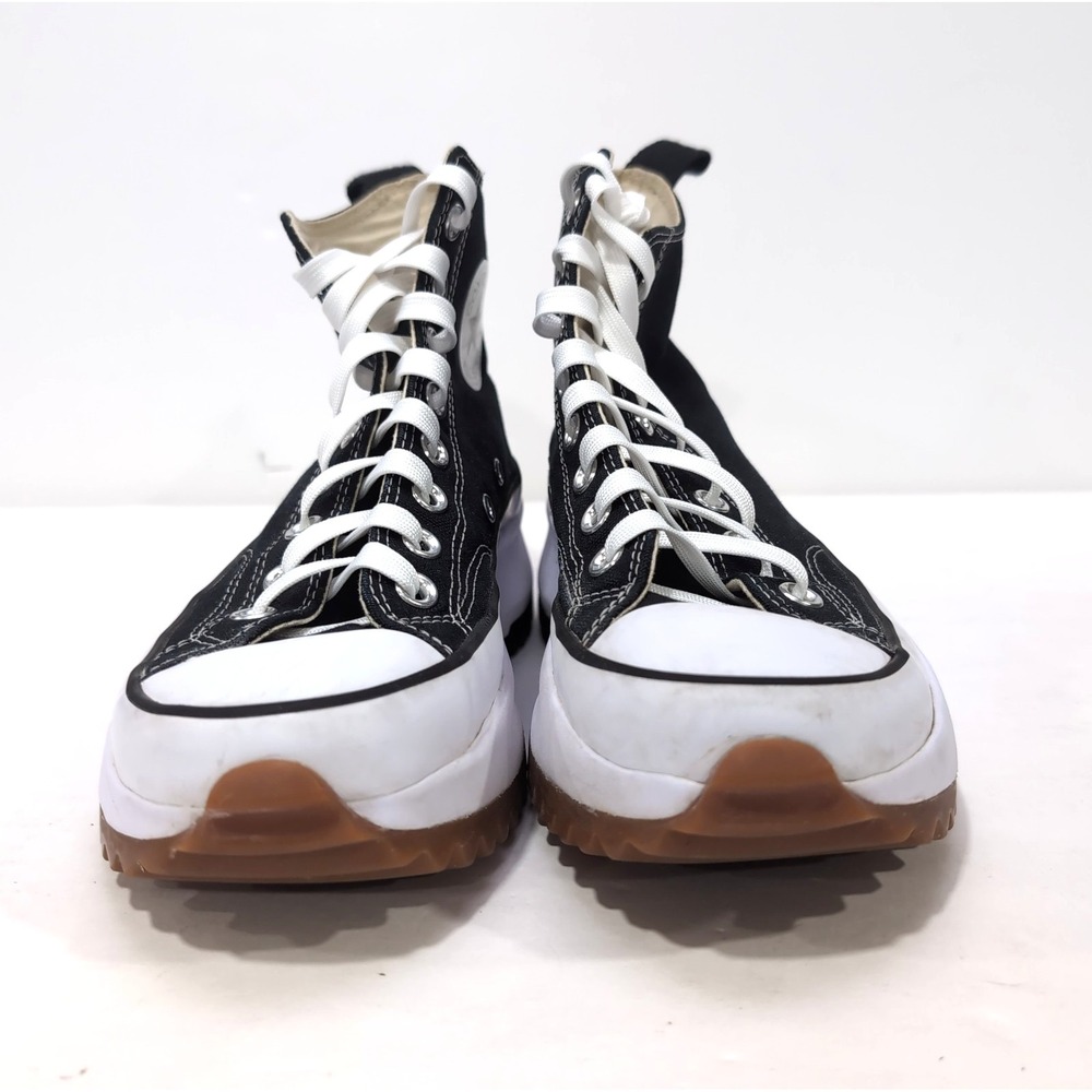 Converse Run Star Hike High Top Platform Sneakers Womens 8.5 Mens 7 Black White - Picture 3 of 16